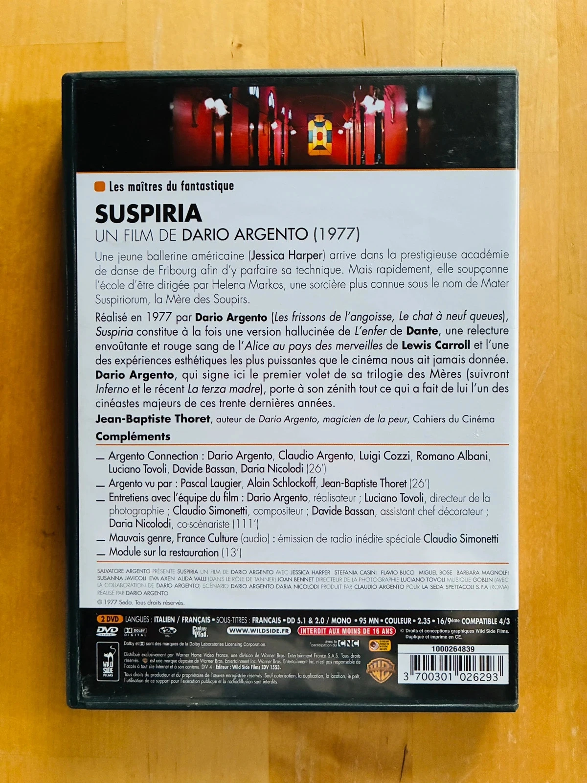 Dario Argento Suspiria DVD Fnac collector edition. – photo 3